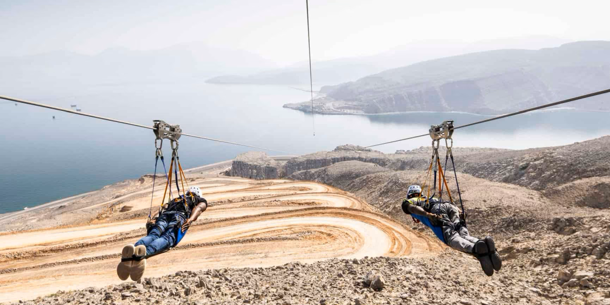 The Musandam Zip Line is a marvel of the Oman Adventure Centre, a trailblazing venture by the Omran Group and the Ministry of Heritage and Tourism. 