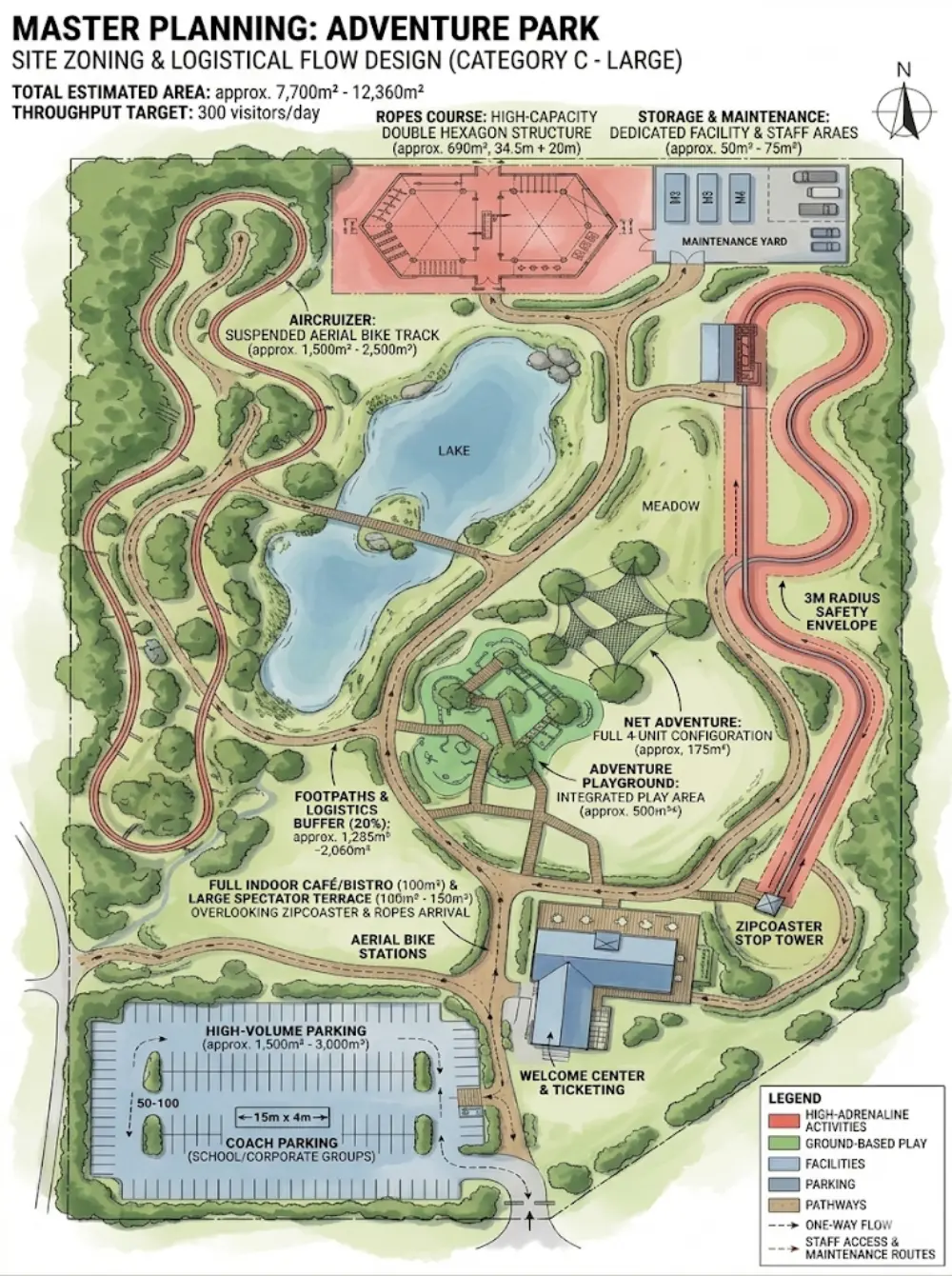 Skywalker adventure park architecture and construction