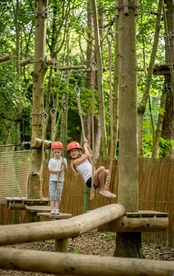 Kids ropes course with ground-level obstacles built by Skywalker Adventure Builders