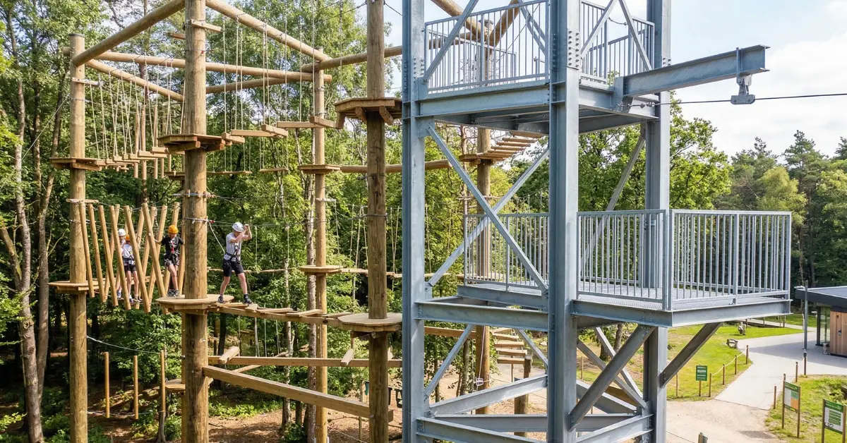 Maximize structural integrity by selecting the right ropes course materials. Compare galvanized steel and treated wood.